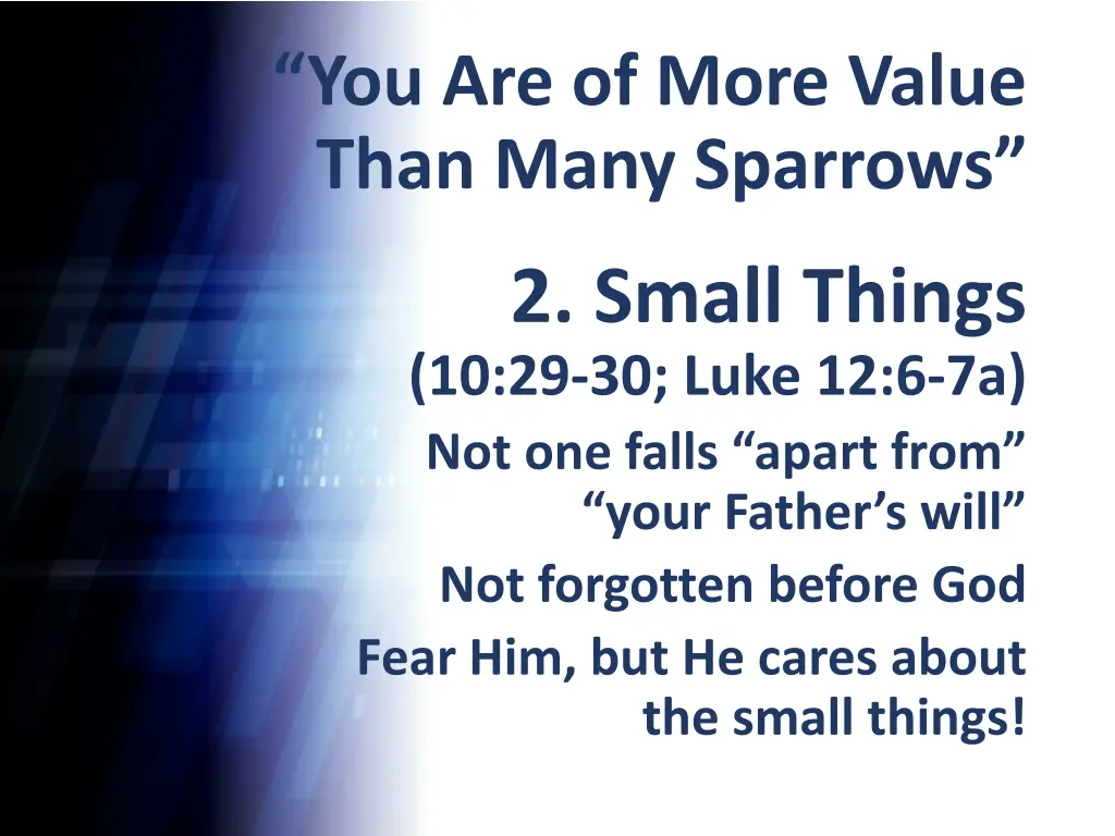 you are of more value than many sparrows 4