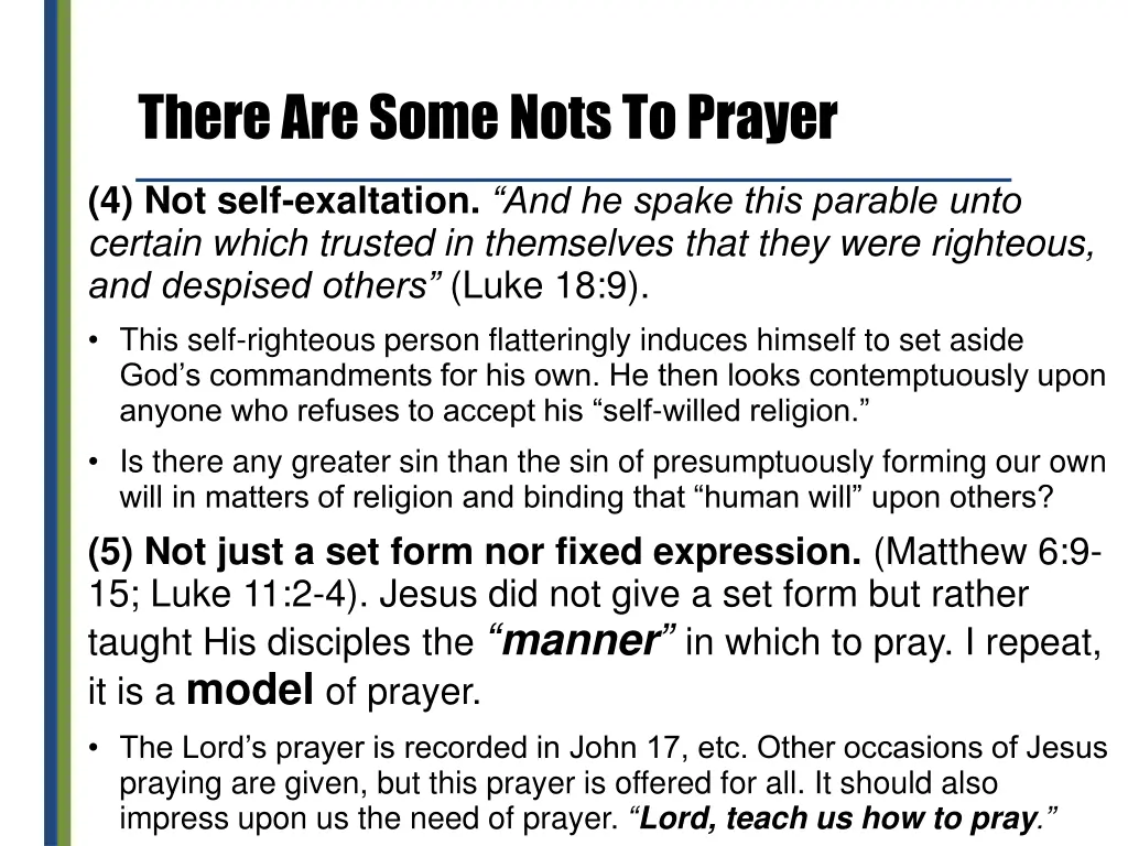 there are some nots to prayer 1