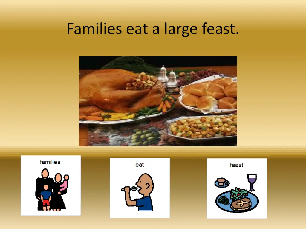 families eat a large feast