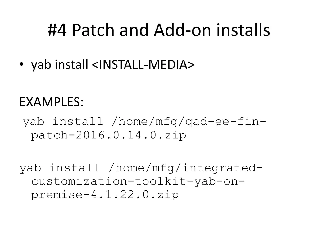 4 patch and add on installs