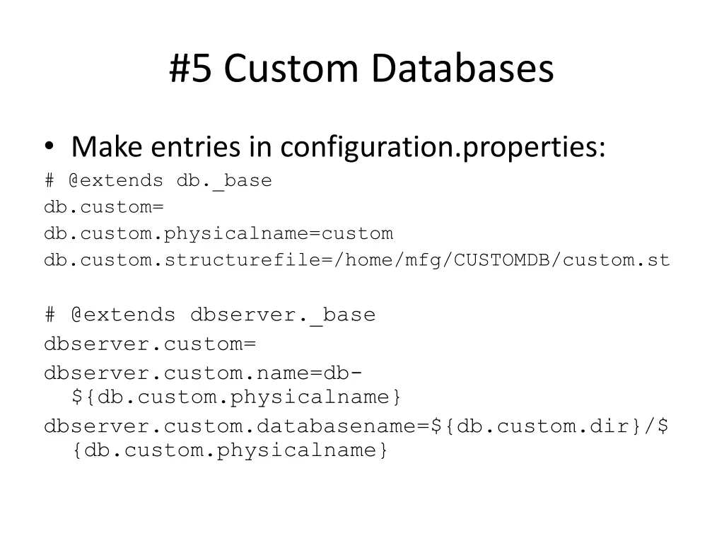 5 custom databases