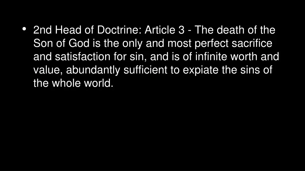 2nd head of doctrine article 3 the death