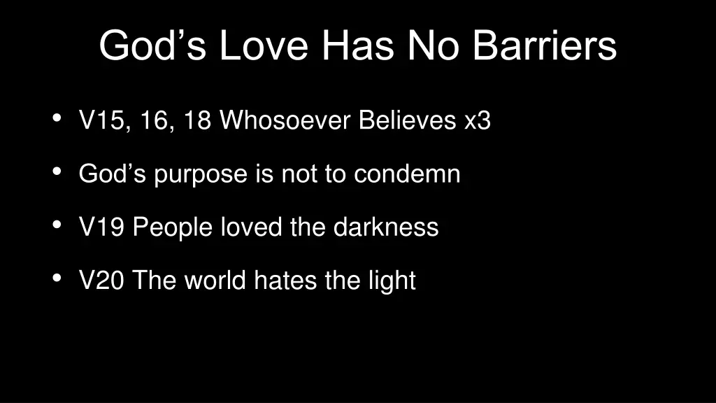 god s love has no barriers