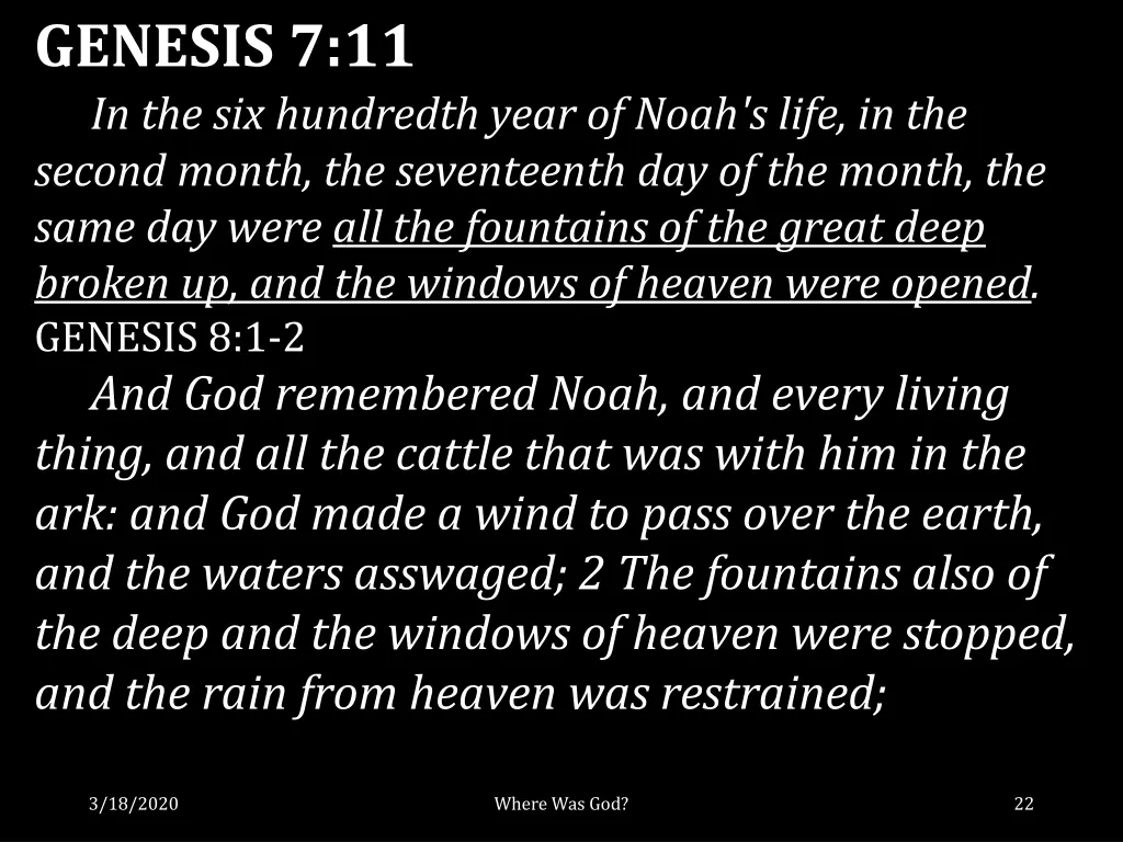 genesis 7 11 in the six hundredth year of noah