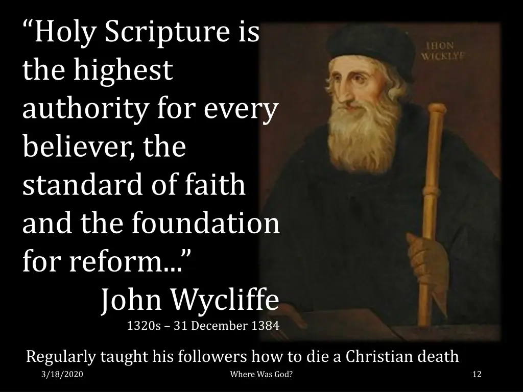 holy scripture is the highest authority for every