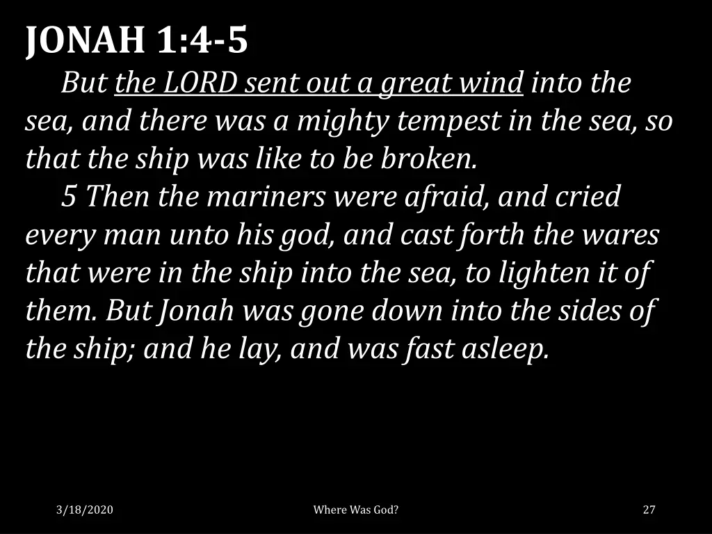 jonah 1 4 5 but the lord sent out a great wind