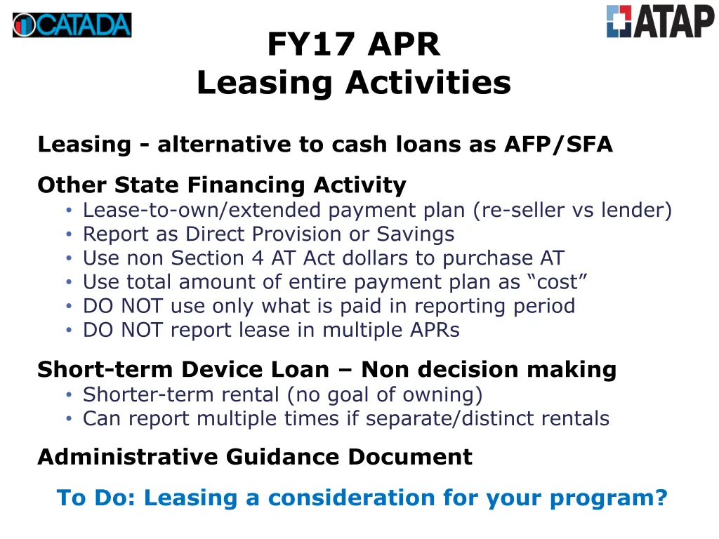 fy17 apr leasing activities