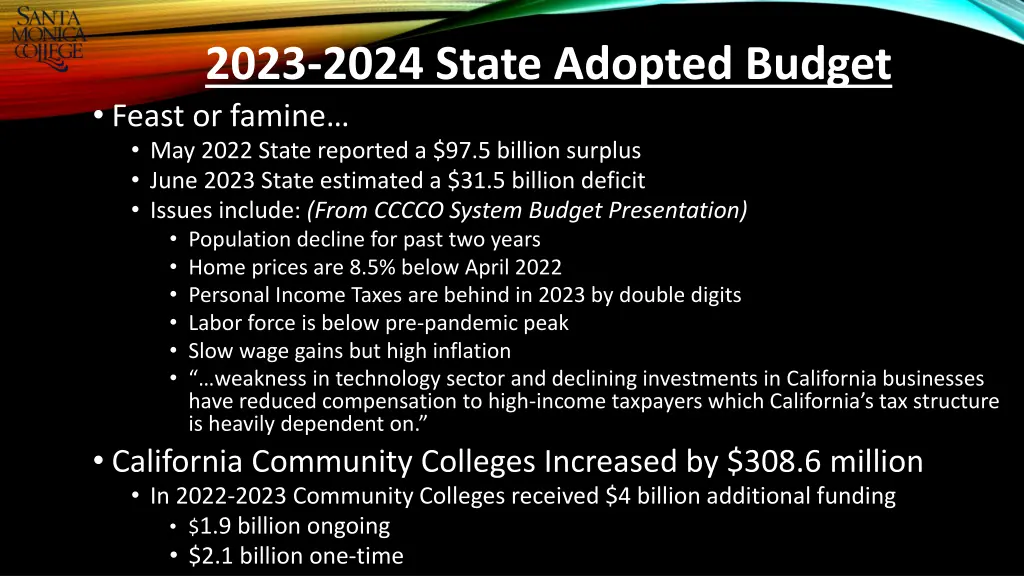 2023 2024 state adopted budget feast or famine