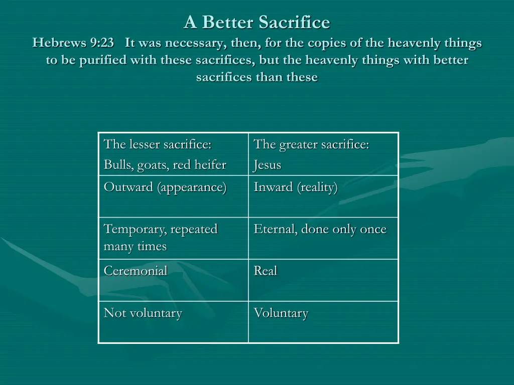 a better sacrifice