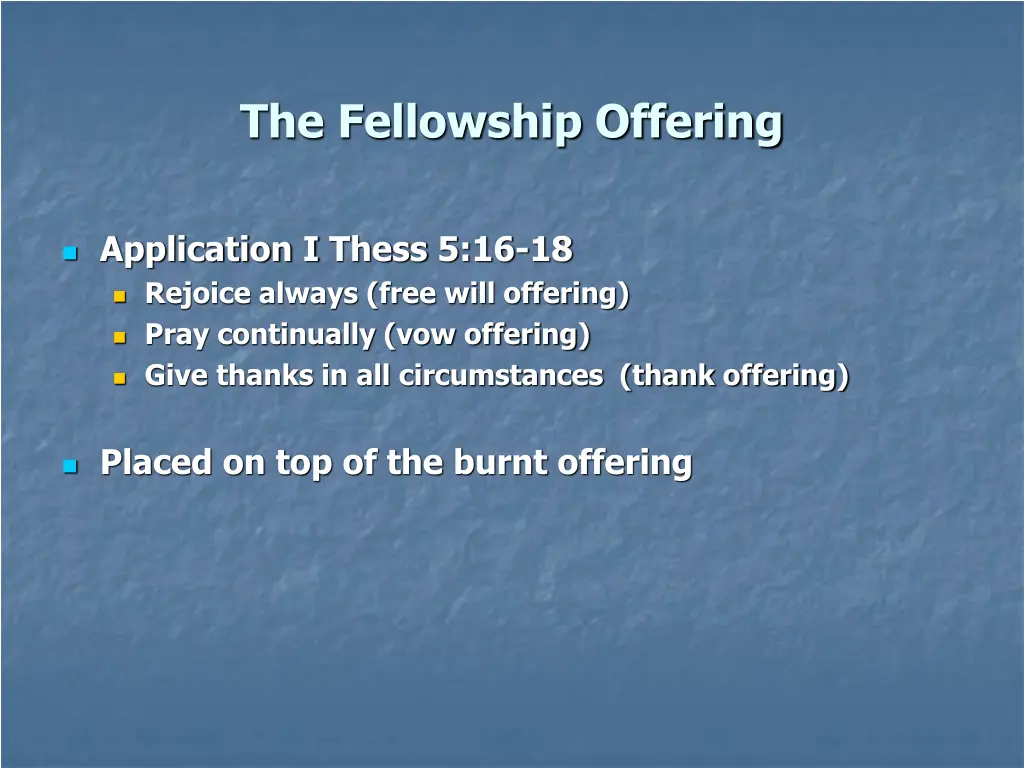 the fellowship offering 1