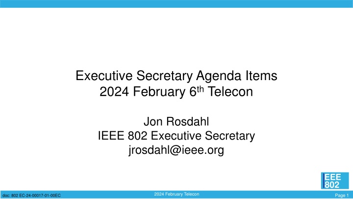 executive secretary agenda items 2024 february