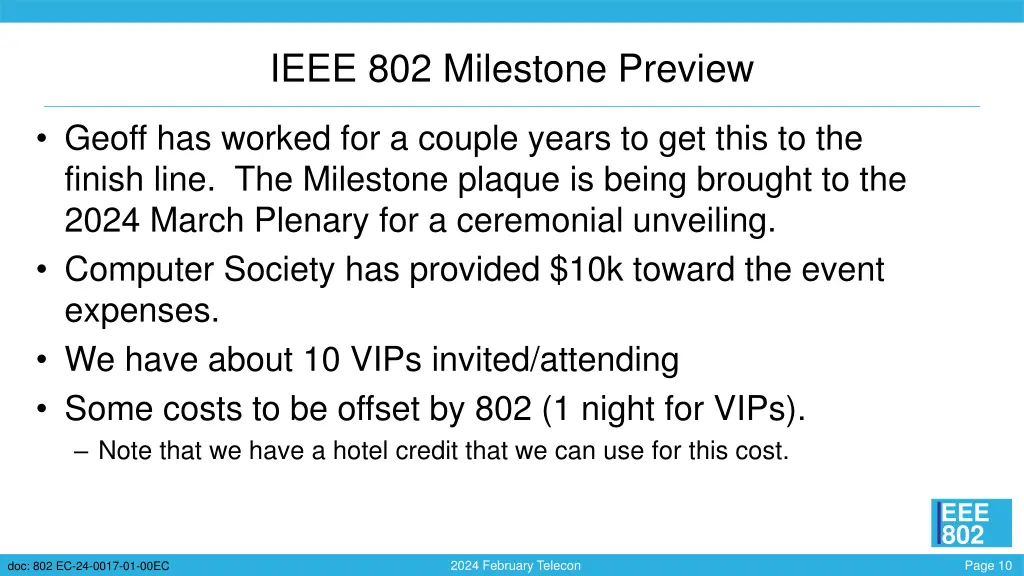 ieee 802 milestone preview