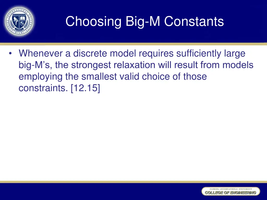 choosing big m constants