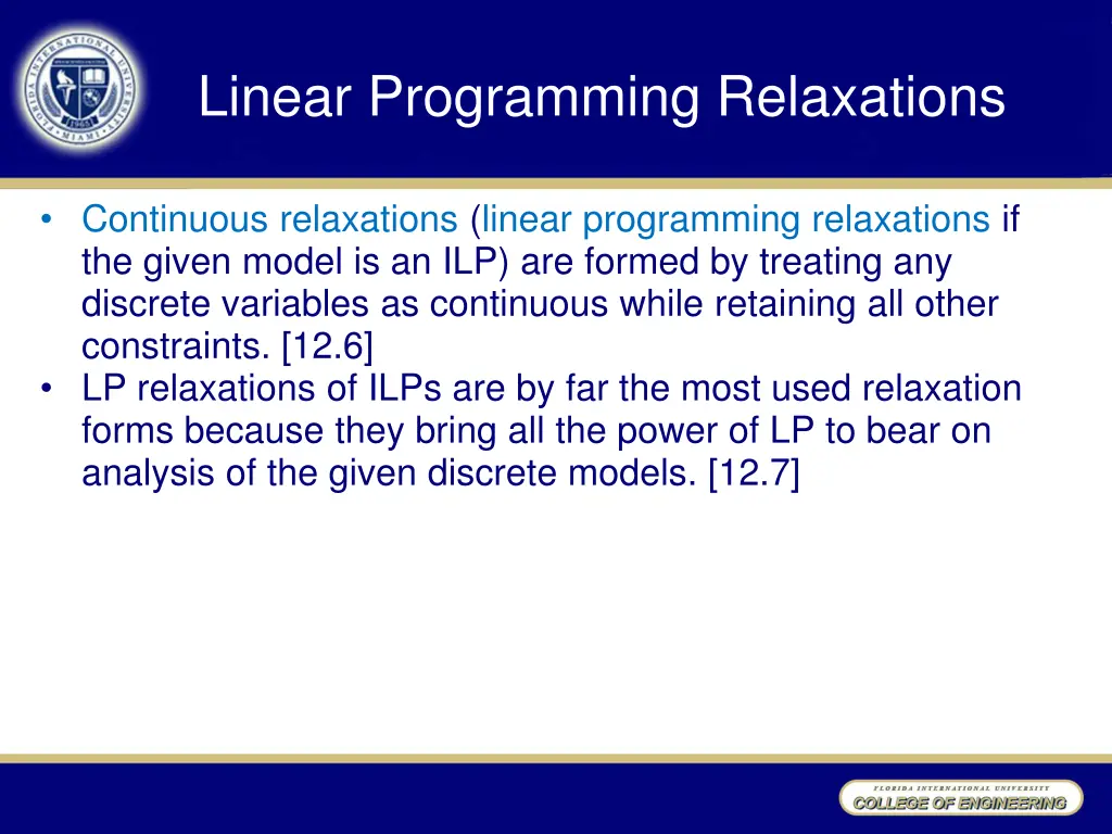 linear programming relaxations