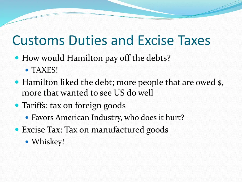 customs duties and excise taxes