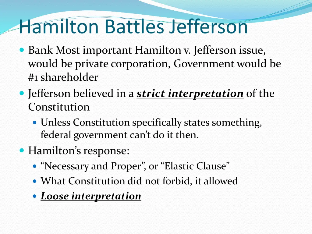 hamilton battles jefferson