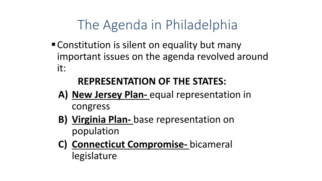 the agenda in philadelphia