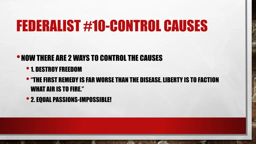 federalist 10 control causes