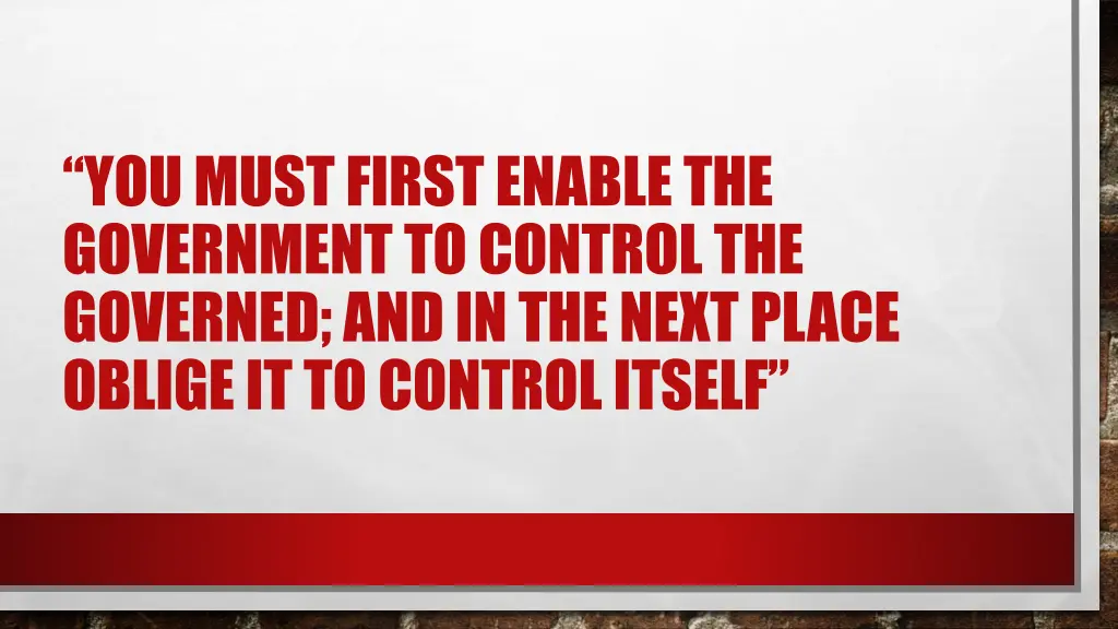 you must first enable the government to control