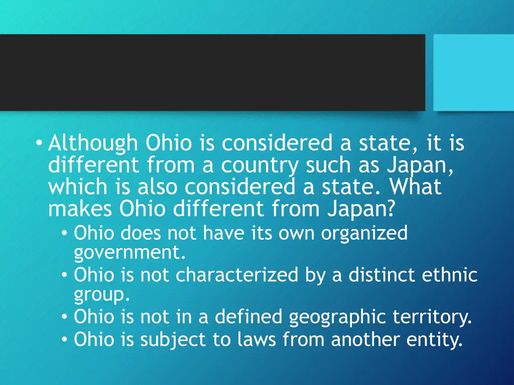 although ohio is considered a state