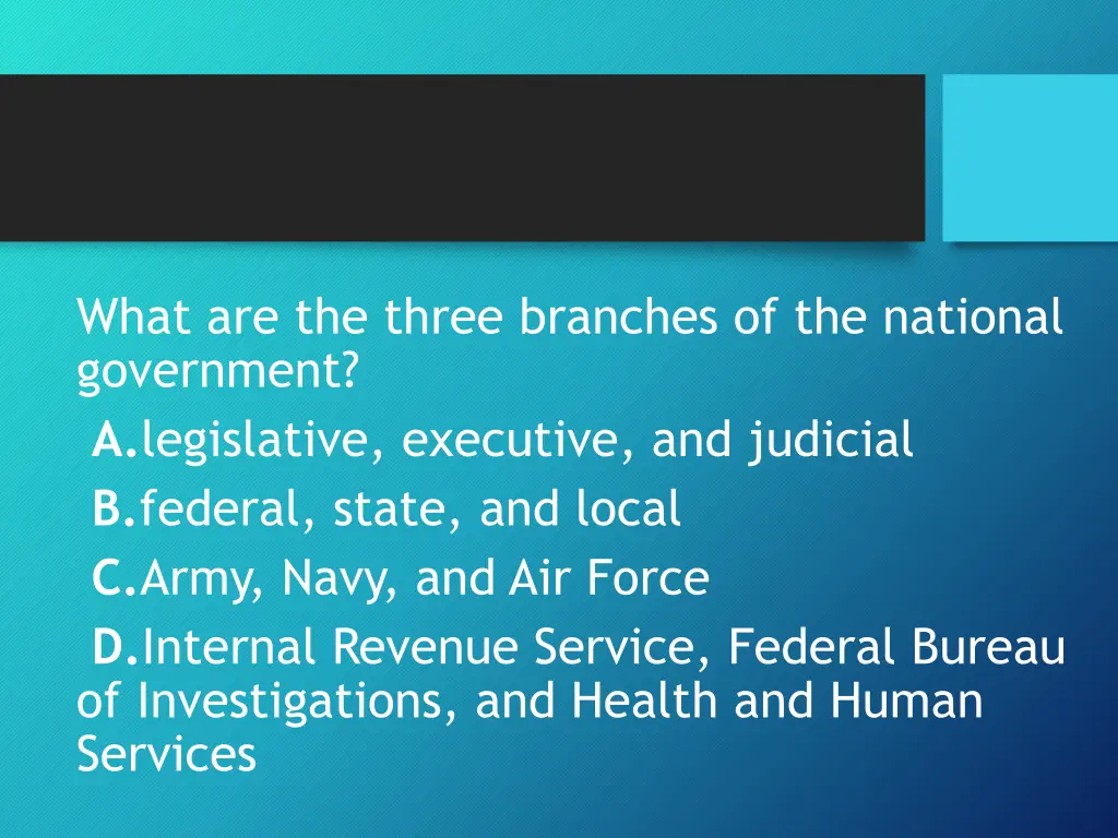 what are the three branches of the national