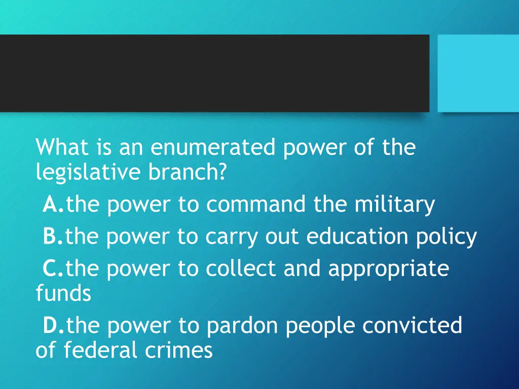 what is an enumerated power of the legislative