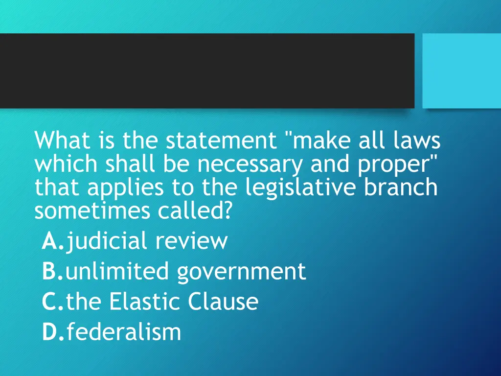 what is the statement make all laws which shall