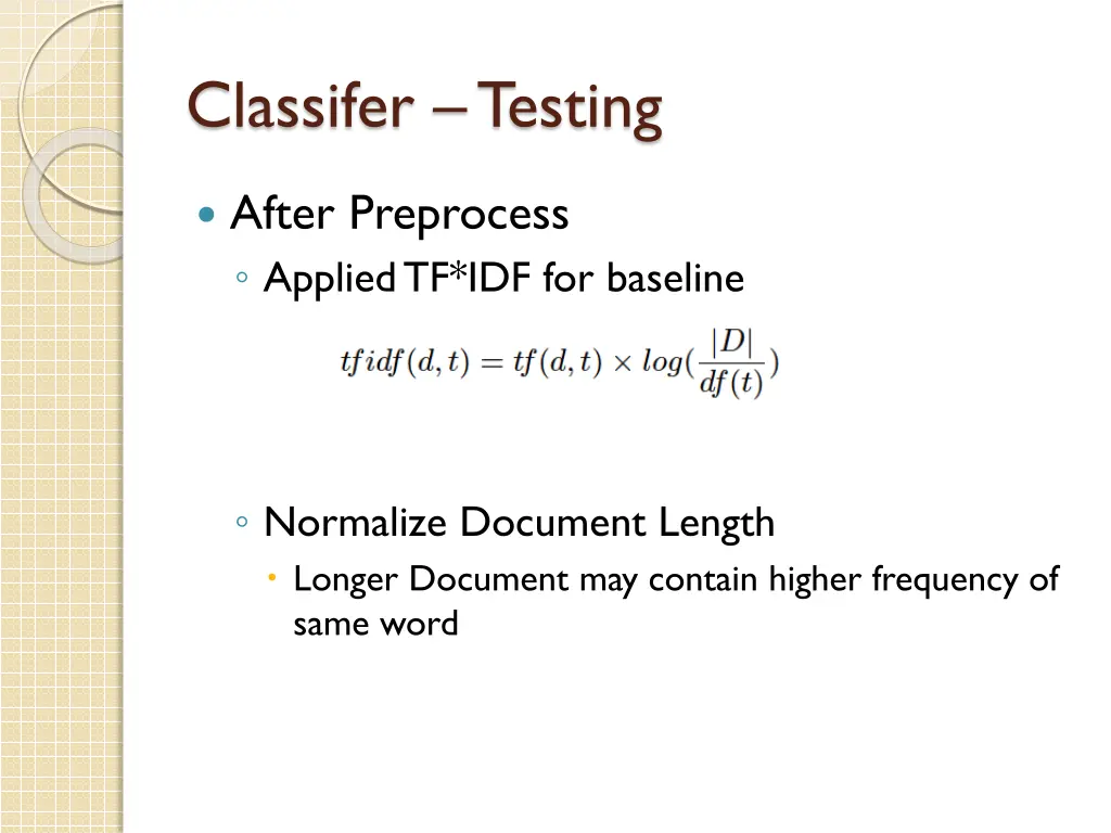 classifer testing