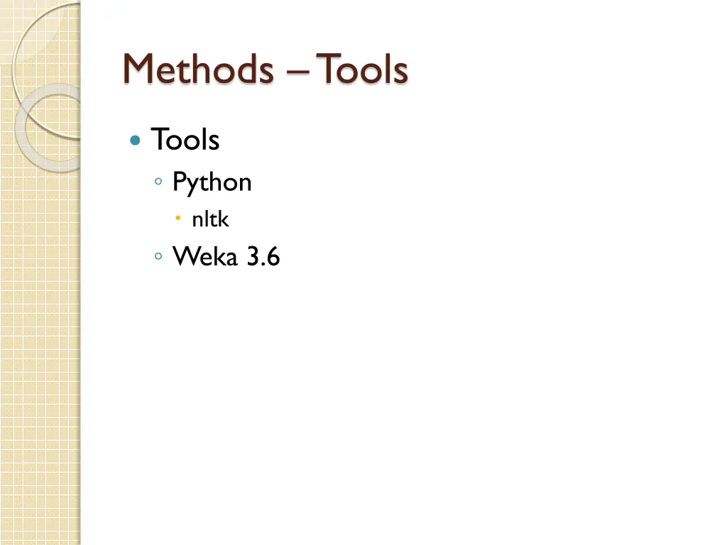 methods tools