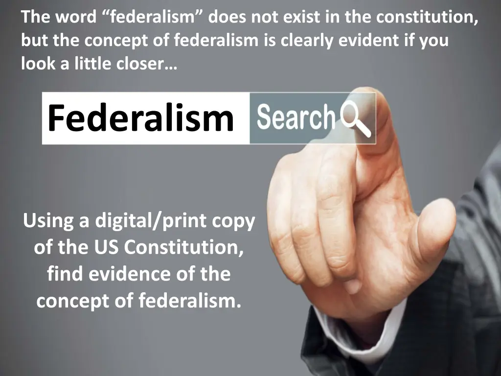 the word federalism does not exist