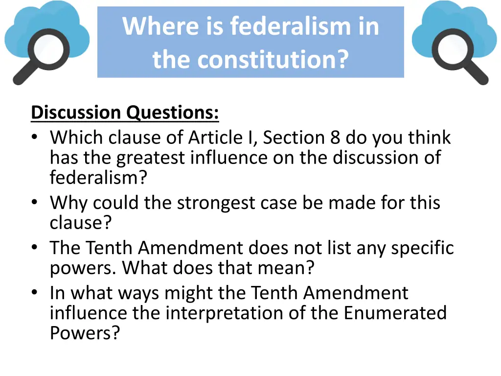 where is federalism in the constitution 1