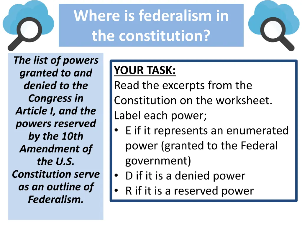 where is federalism in the constitution