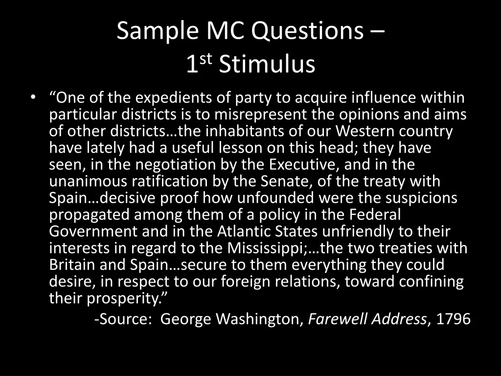 sample mc questions 1 st stimulus