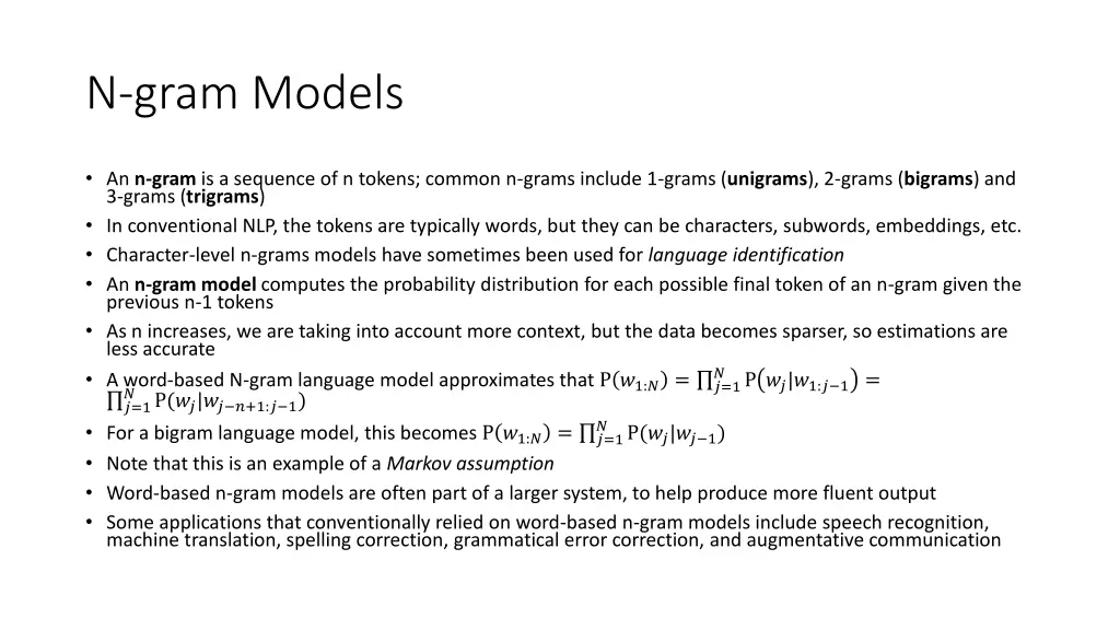 n gram models