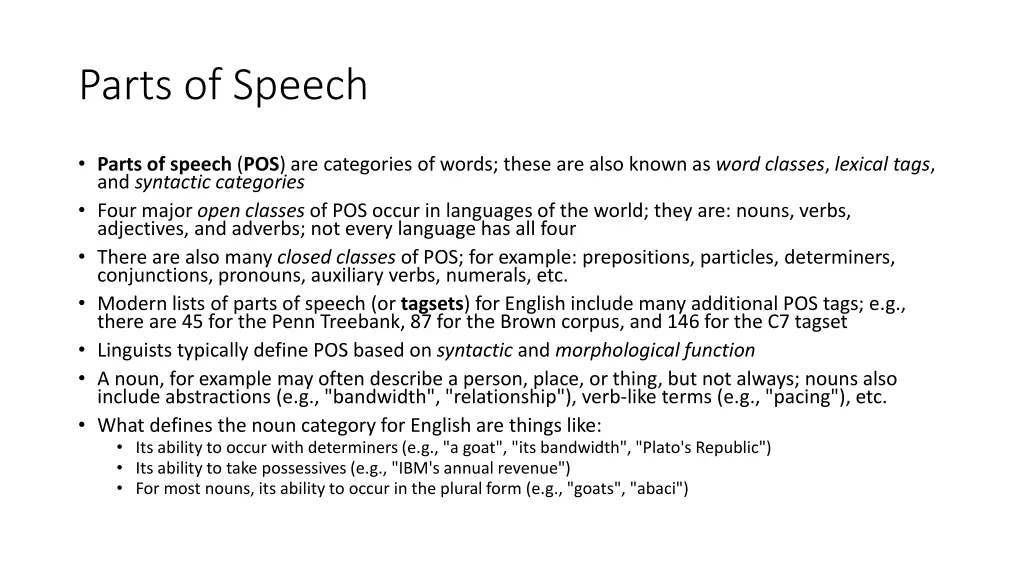 parts of speech