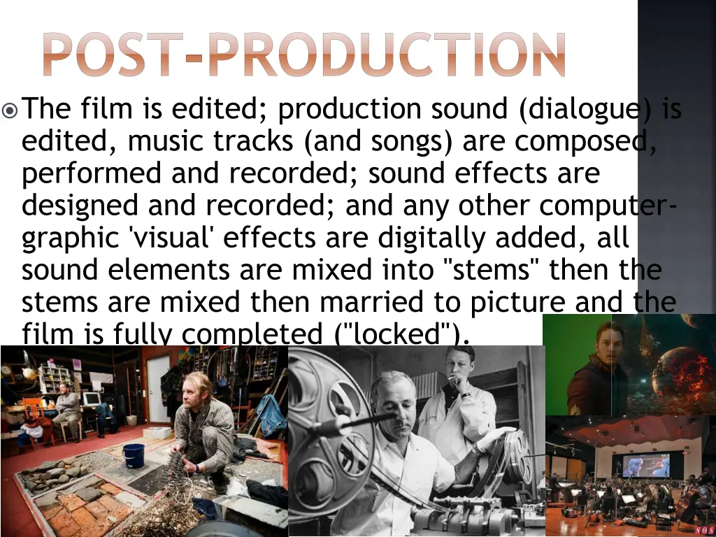 post production the film is edited production