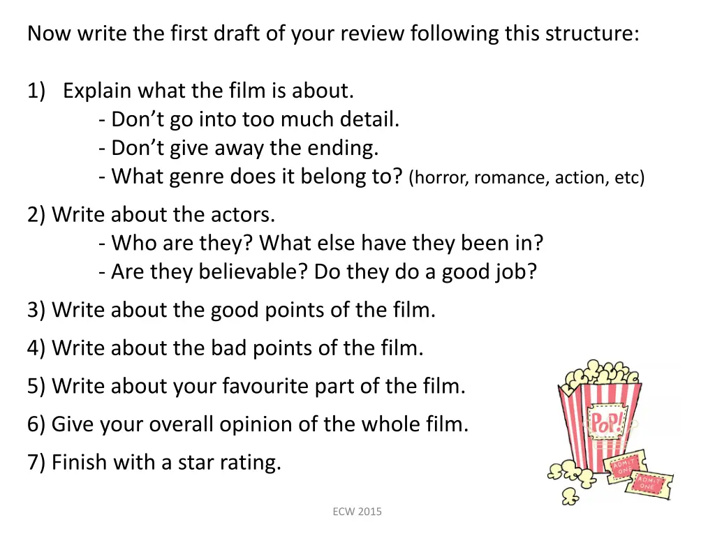 now write the first draft of your review