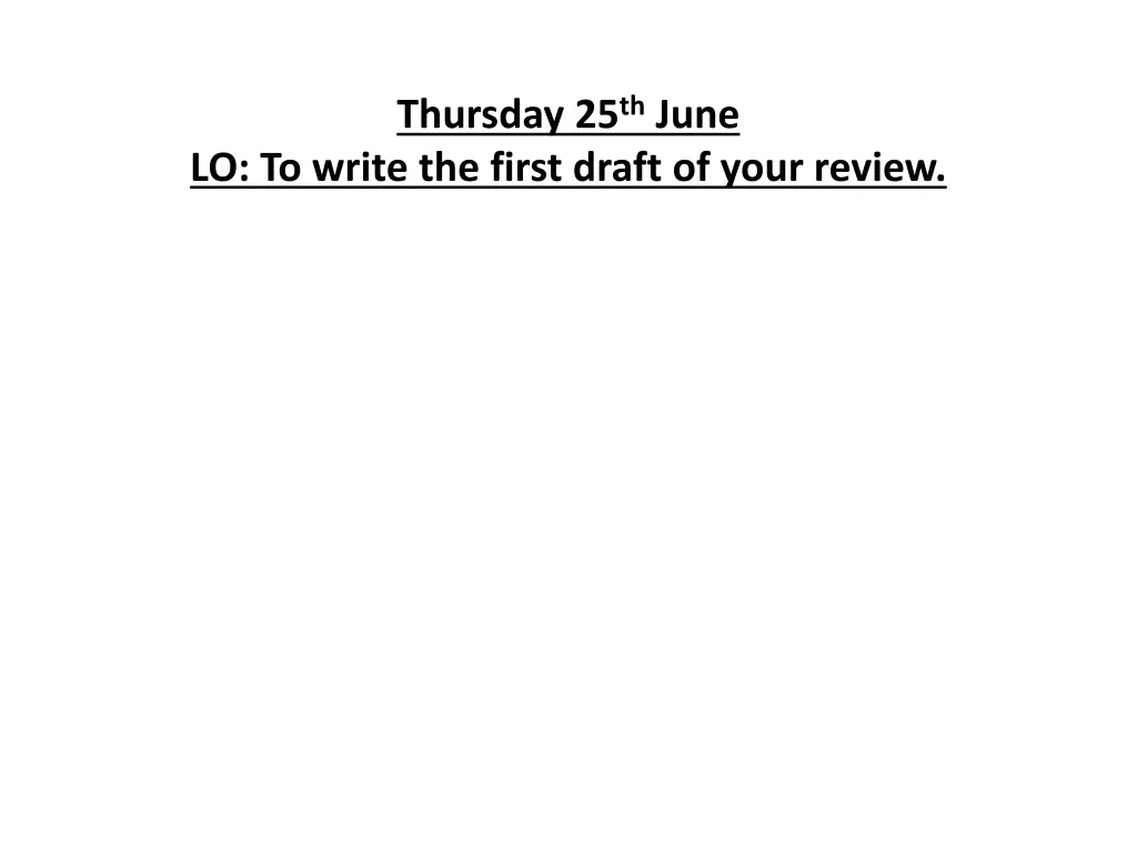 thursday 25 th june