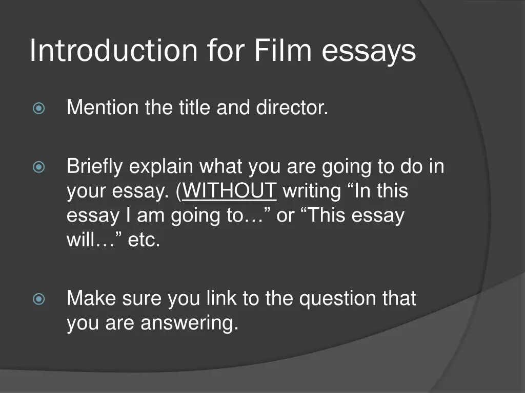 introduction for film essays