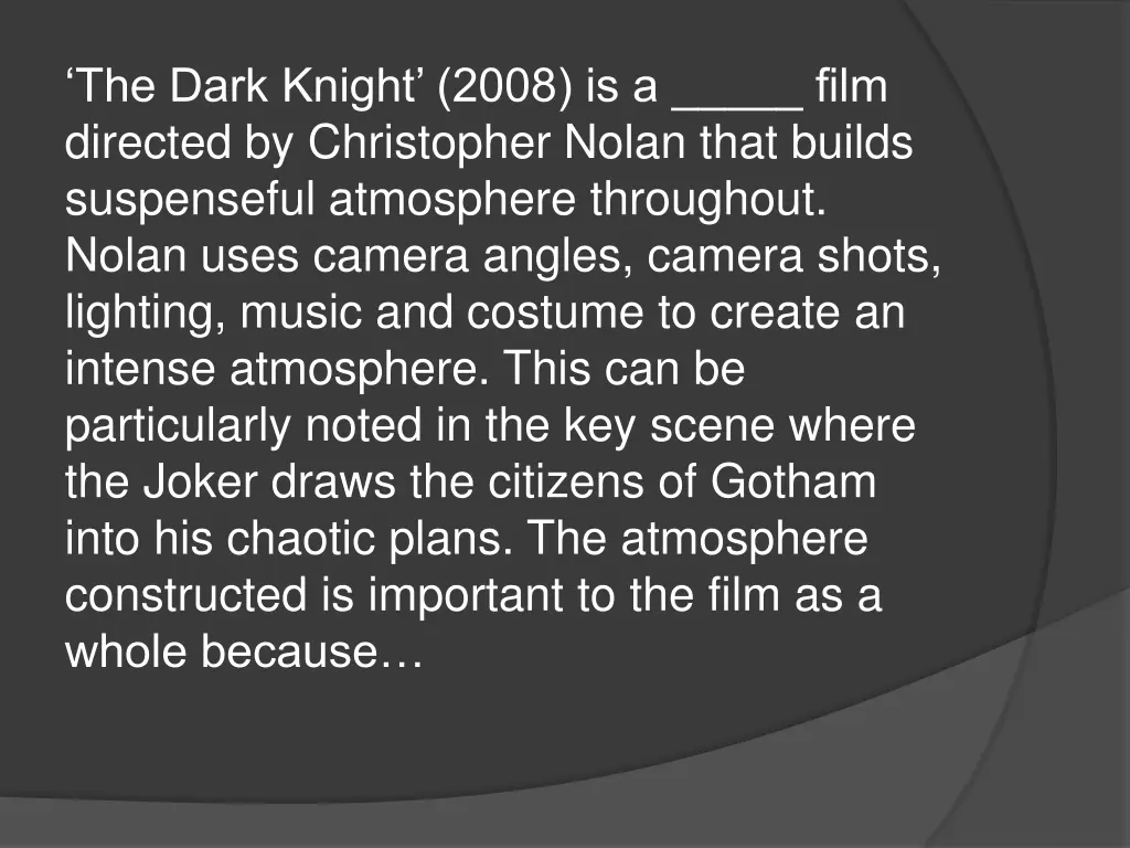 the dark knight 2008 is a film directed