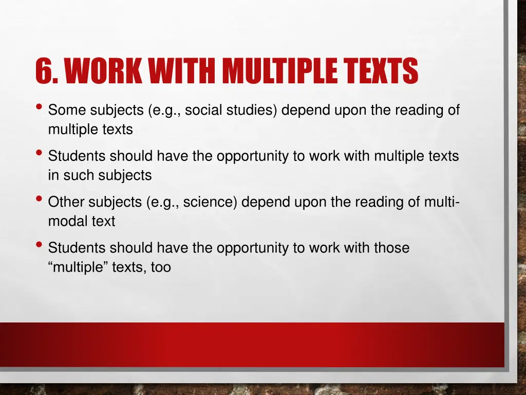 6 work with multiple texts some subjects