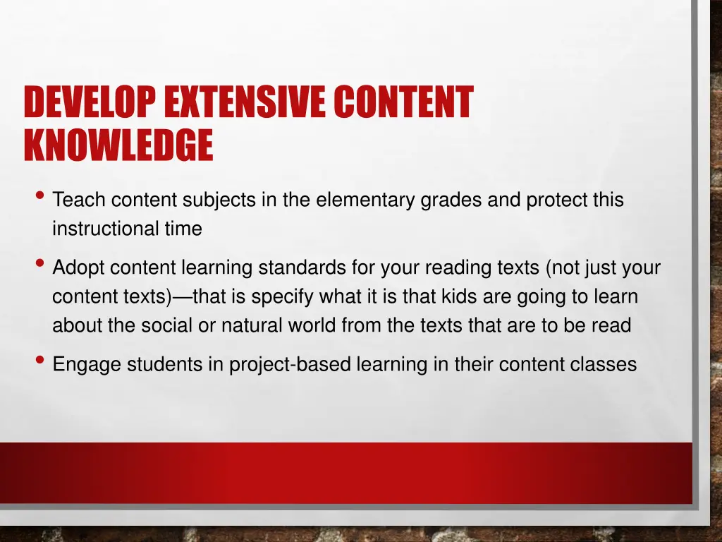 develop extensive content knowledge teach content