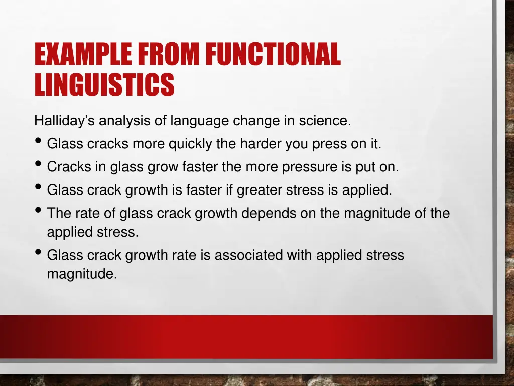 example from functional linguistics