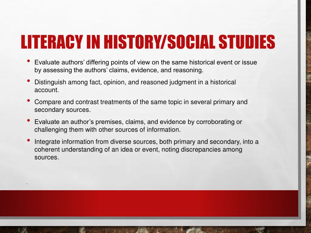 literacy in history social studies evaluate