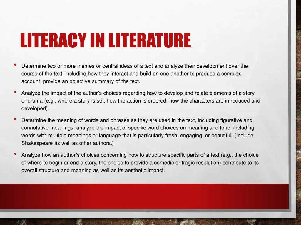 literacy in literature