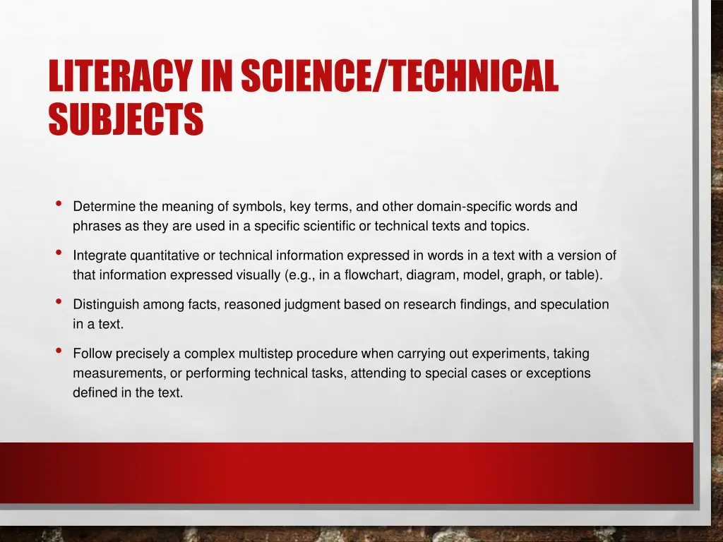 literacy in science technical subjects