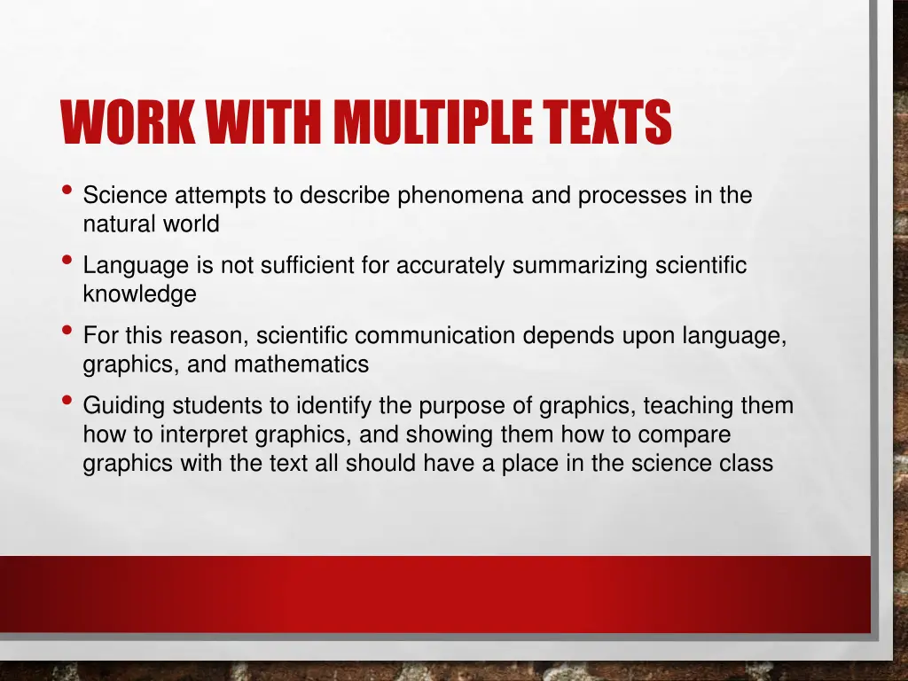 work with multiple texts science attempts