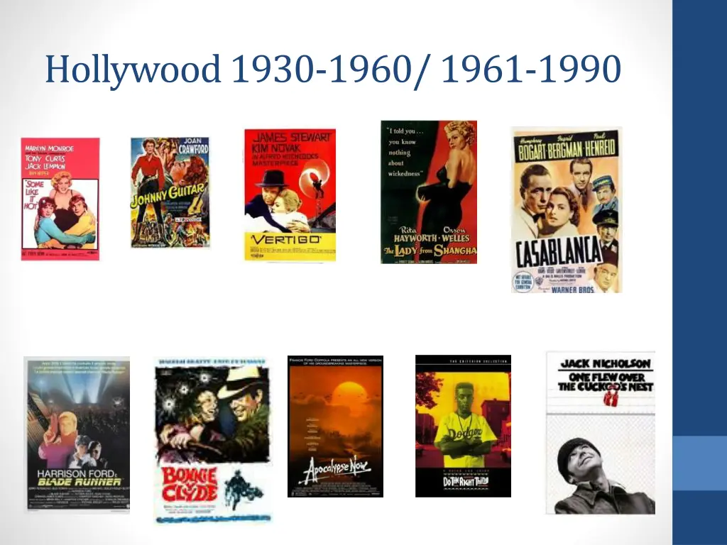 hollywood 1930 1960 1961 1990