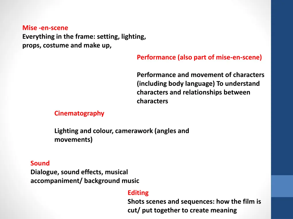 mise en scene everything in the frame setting