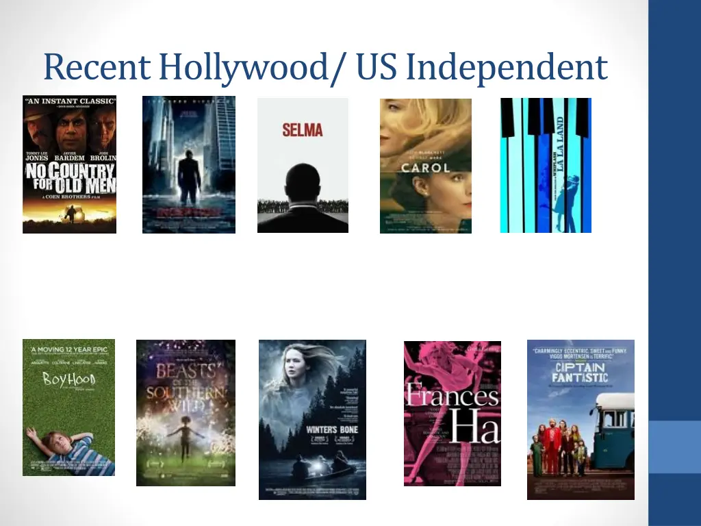 recent hollywood us independent